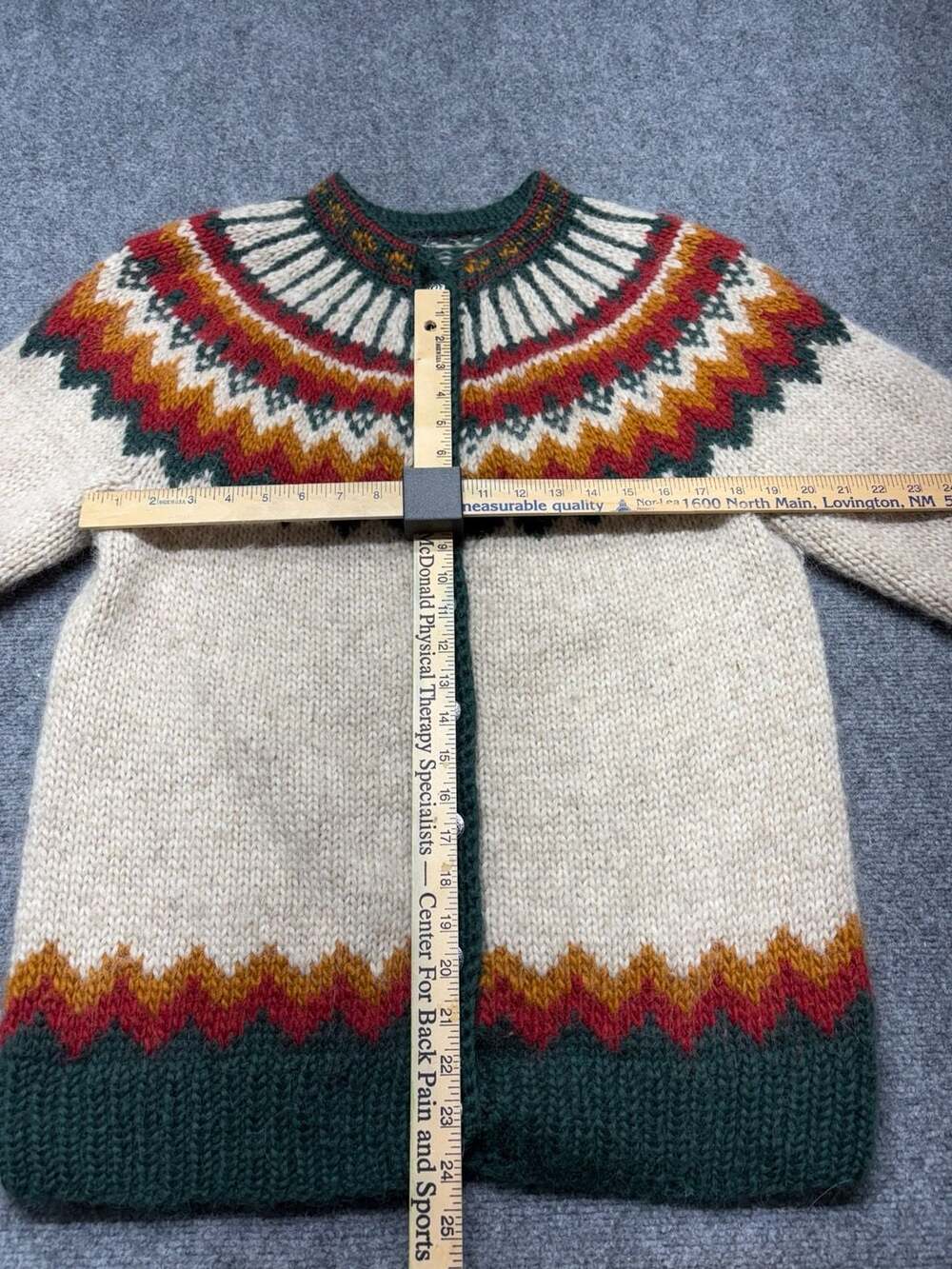 Vintage Iceland Sweaters? Cardigan Pure Wool Knit Folk Nordic Fair Isle Button M - Picture 3 of 13